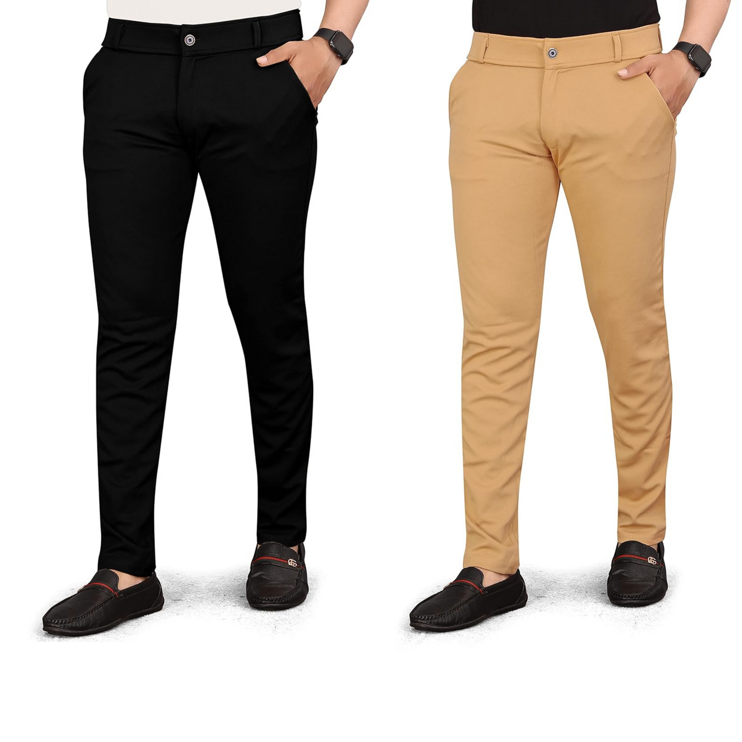 Black And Khaki Combo trouser pants