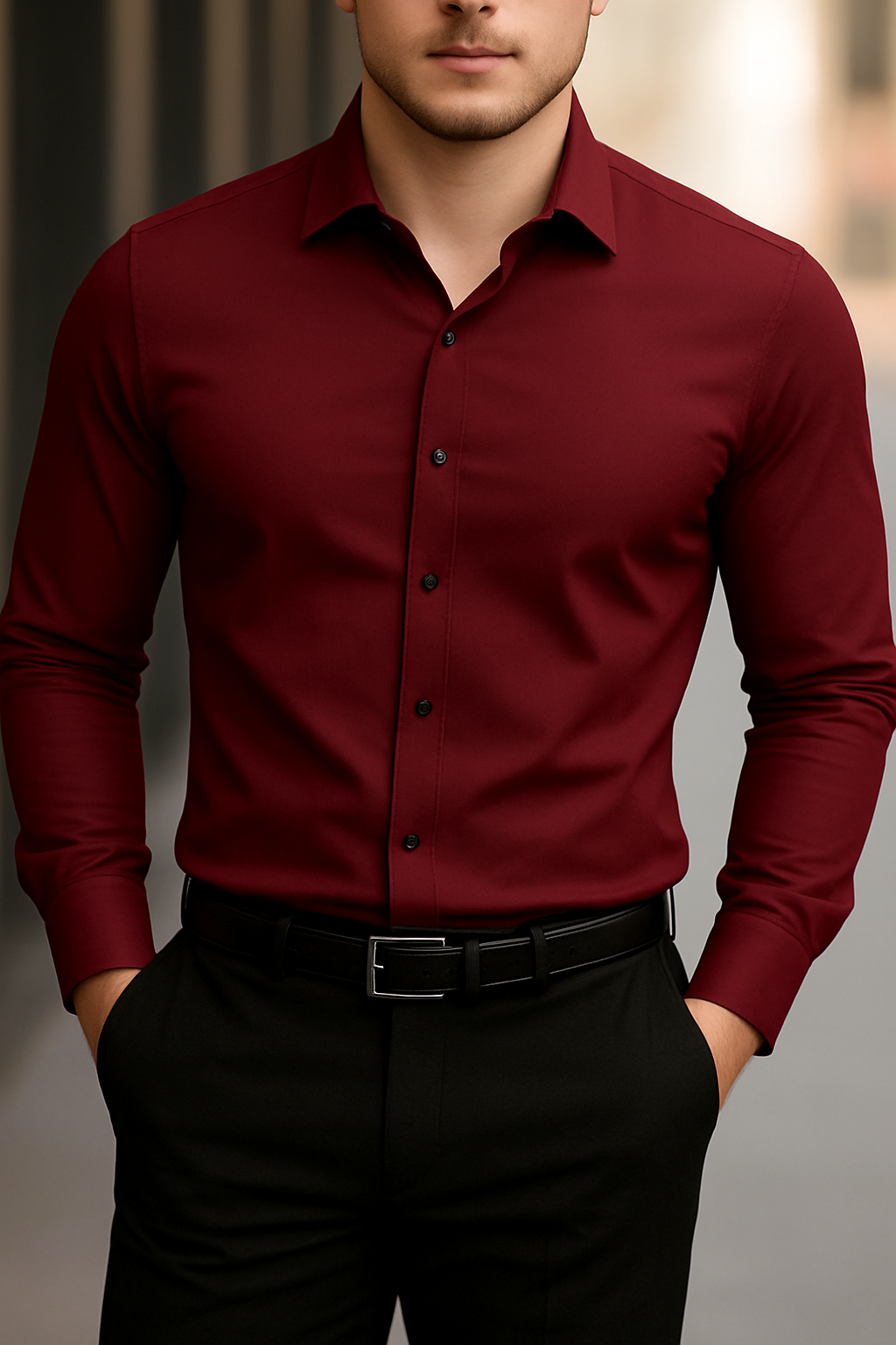 Solid Formal Shirts For Mens - Maroon & Grey - Pack Of 2 Shirts