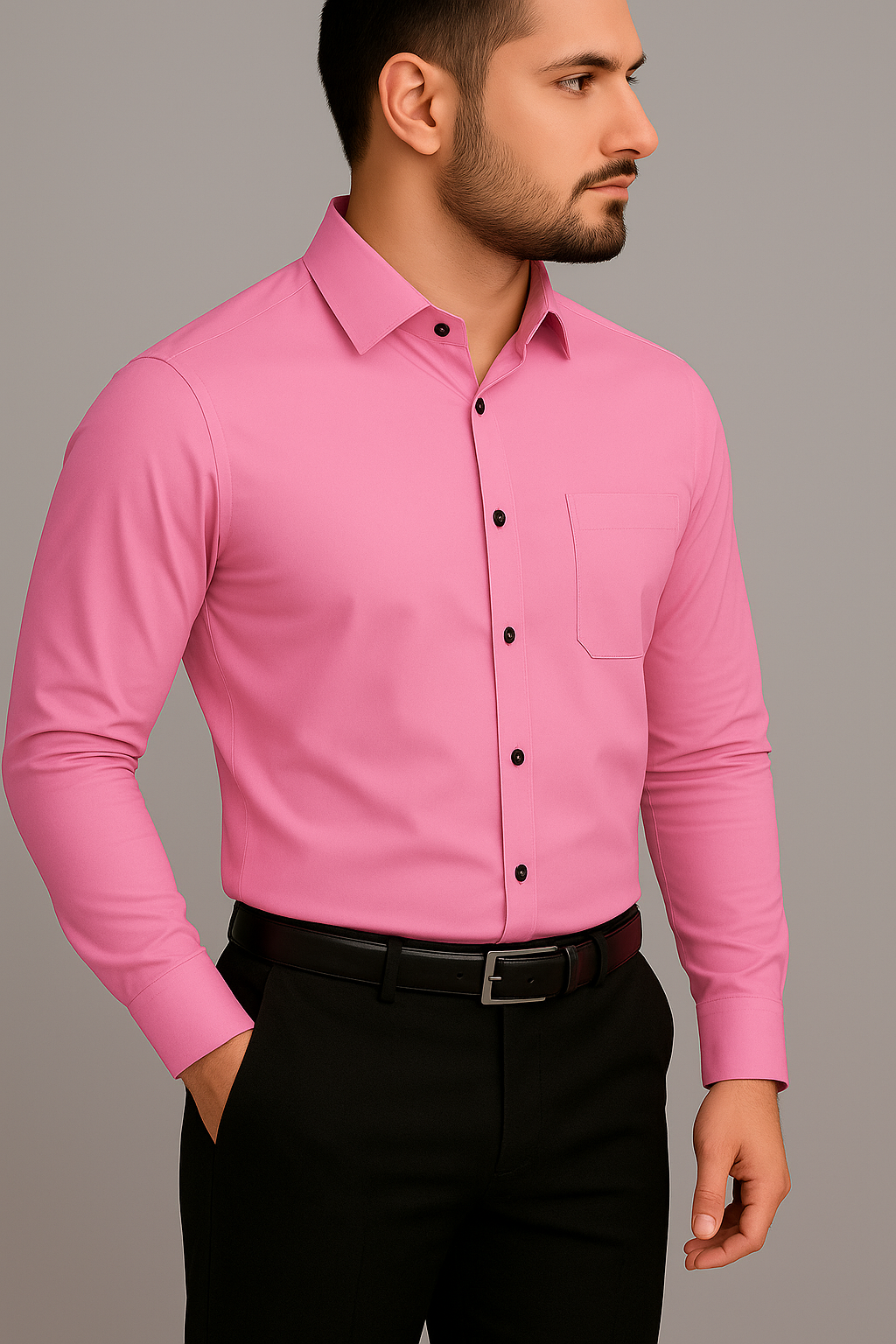Solid Formal Shirts For Mens - Pink & Sky Blue - Pack Of 2 Shirts