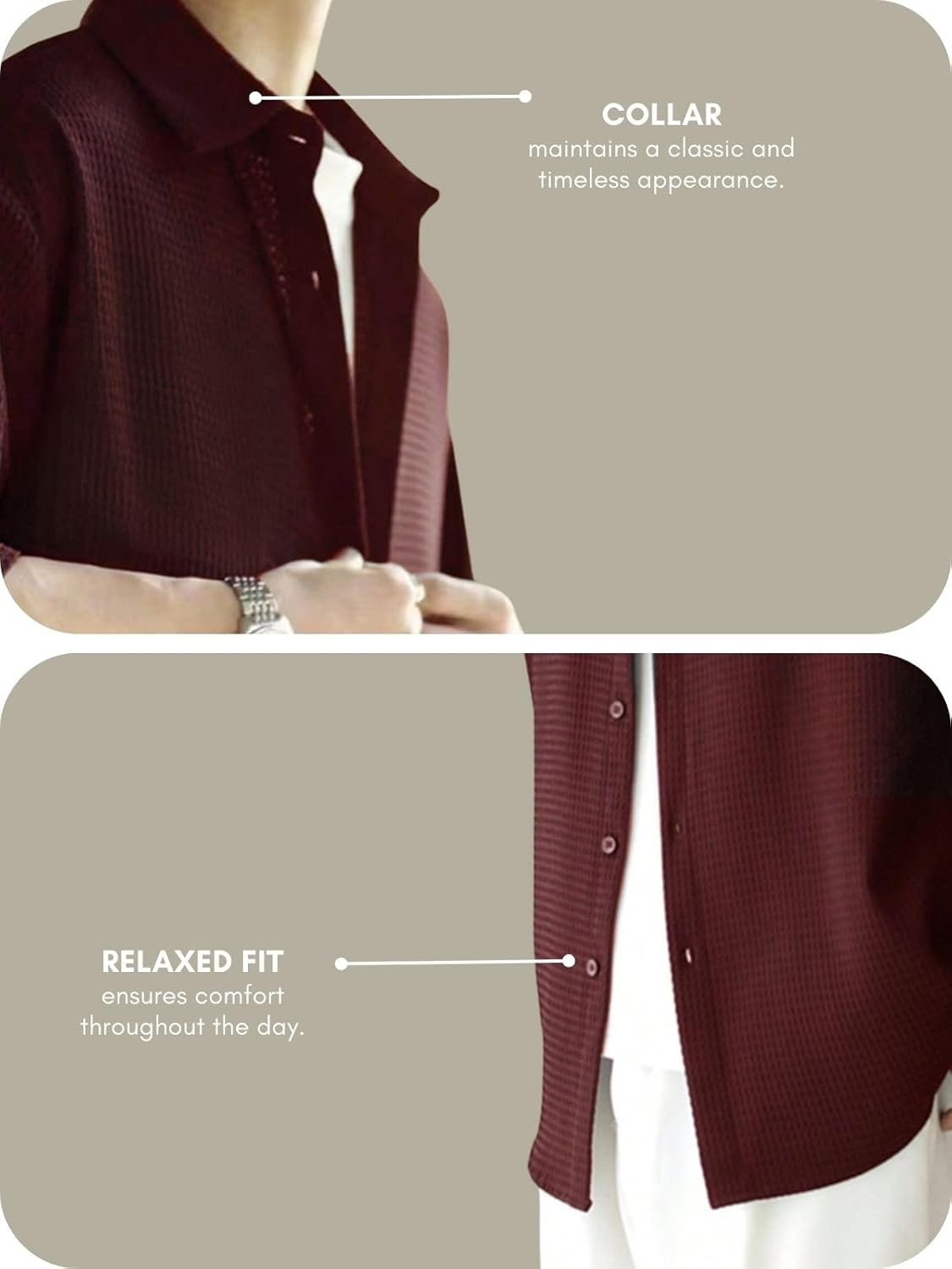 Casual Stylish Polycotton Relaxed Fit Formal Shirt  | Relaxed Fit Textured Shirt