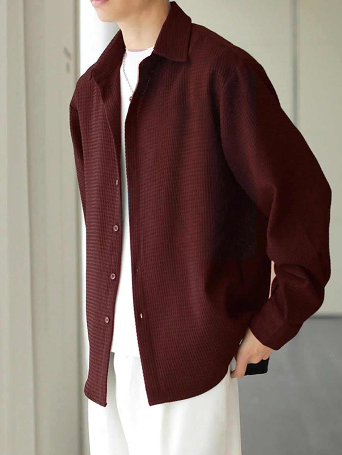 Casual Stylish Polycotton Relaxed Fit Formal Shirt  | Relaxed Fit Textured Shirt