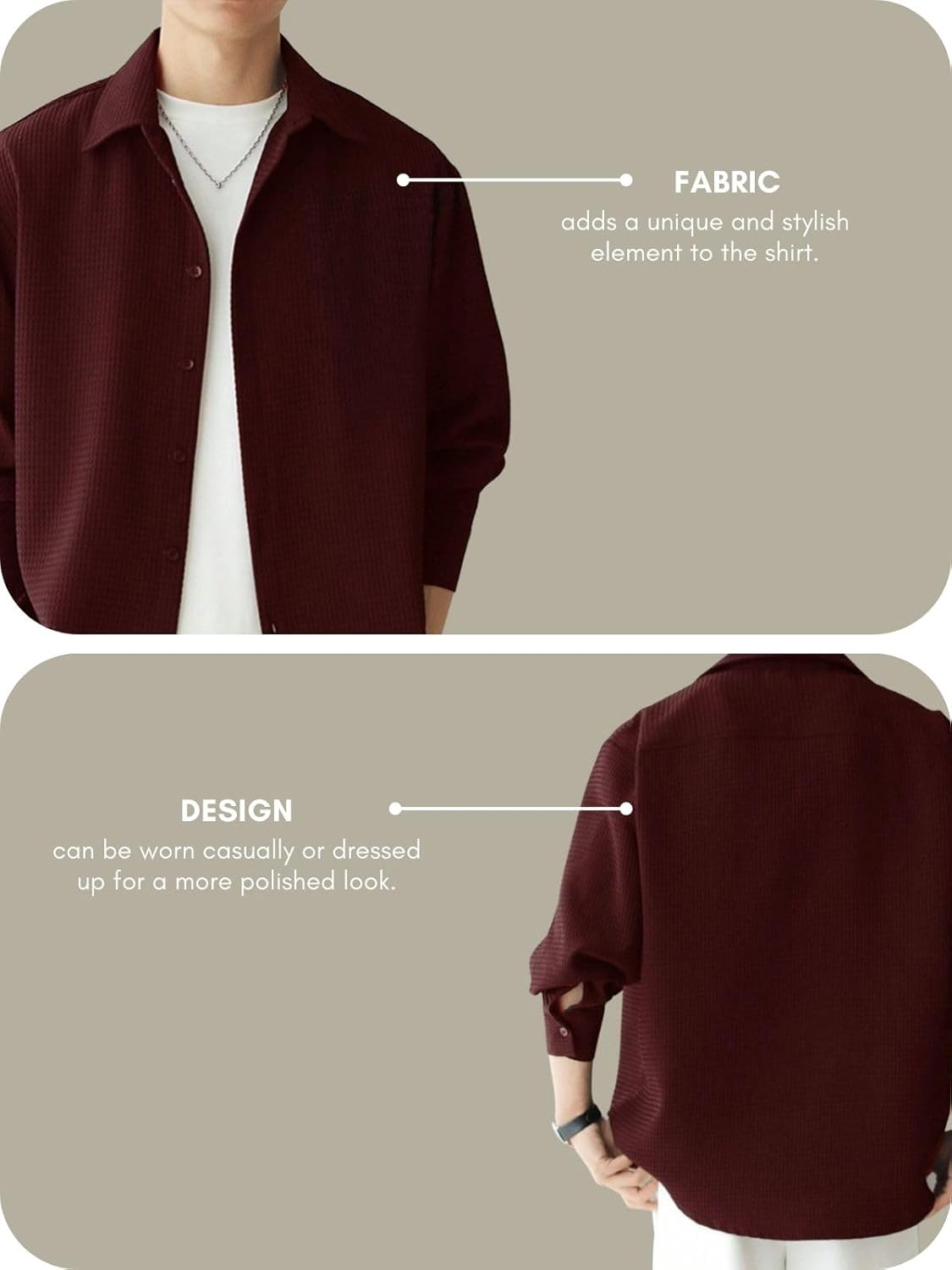 Casual Stylish Polycotton Relaxed Fit Formal Shirt  | Relaxed Fit Textured Shirt