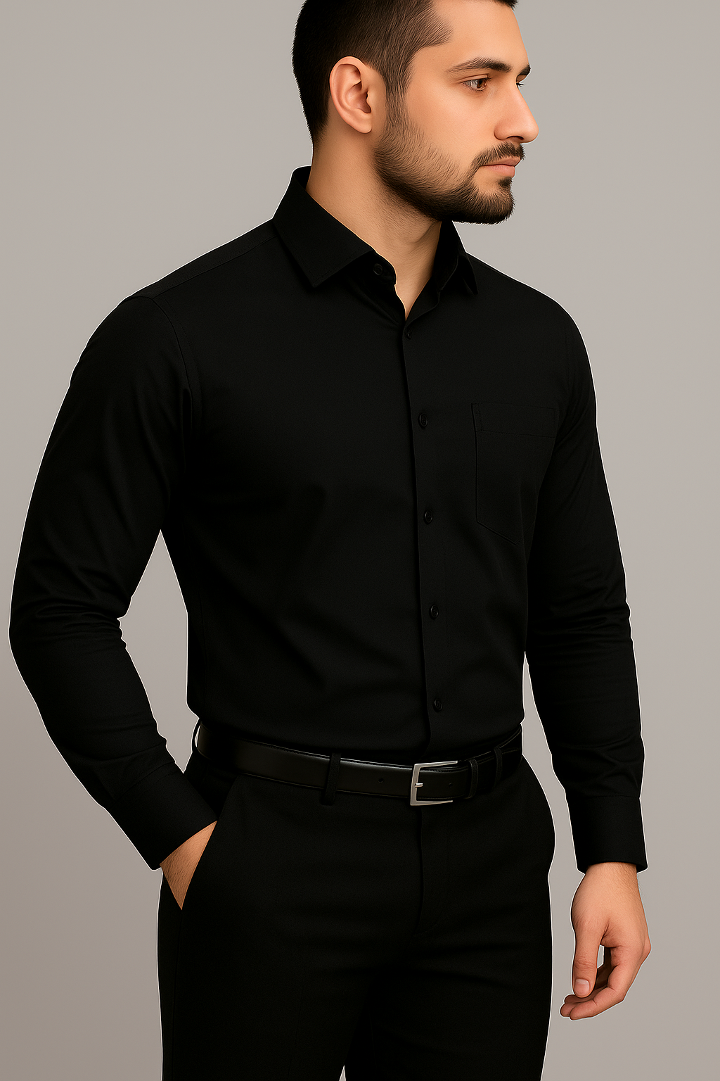 Solid Formal Shirts For Mens - Black & White - Pack Of 2 Shirts