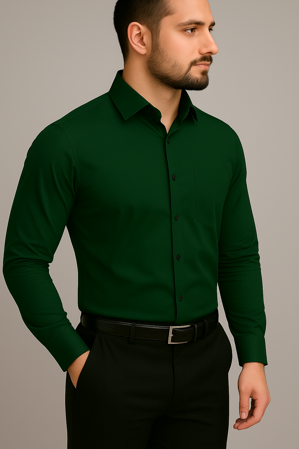 Solid Formal Shirts For Mens - White & Green - Pack Of 2 Shirts