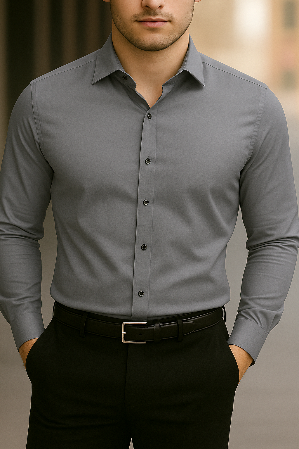 Solid Formal Shirts For Mens - White & Grey - Pack Of 2 Shirts
