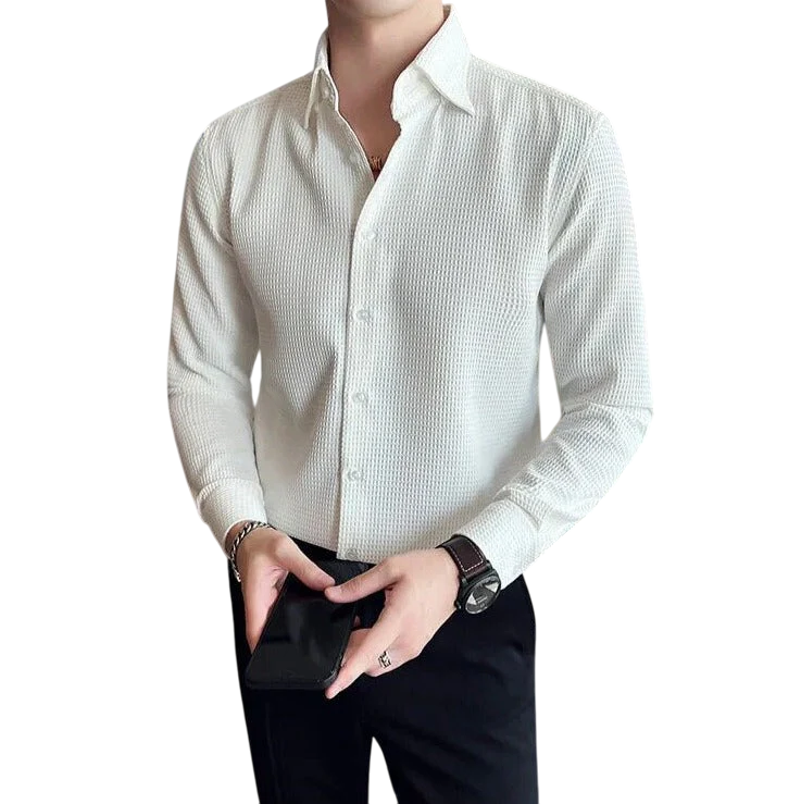 Casual Stylish Polycotton Shirt  | Relaxed Fit Textured Shirt For Mens