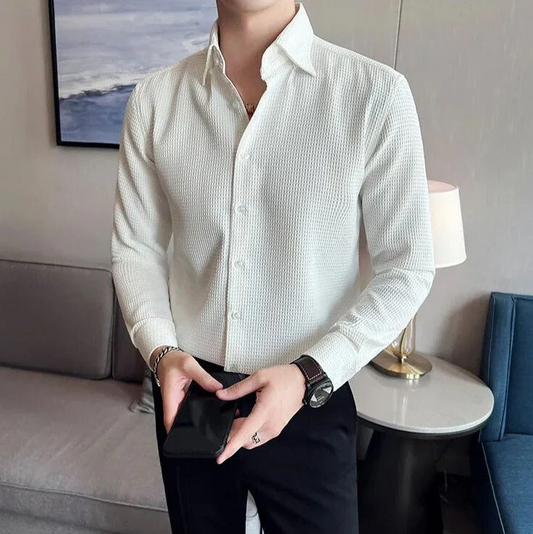 Casual Stylish Polycotton Shirt  | Relaxed Fit Textured Shirt For Mens