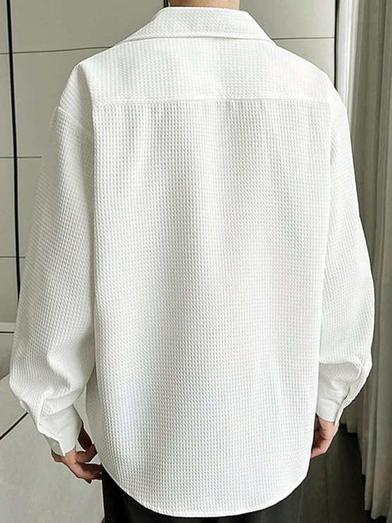Casual Stylish Polycotton Regular Formal Shirt  | Relaxed Fit Textured Shirt For Mens