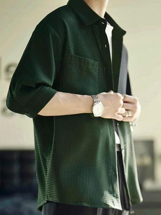Casual Stylish Polycotton Relaxed Fit Formal Shirt  | Relaxed Fit Textured Shirt For Mens