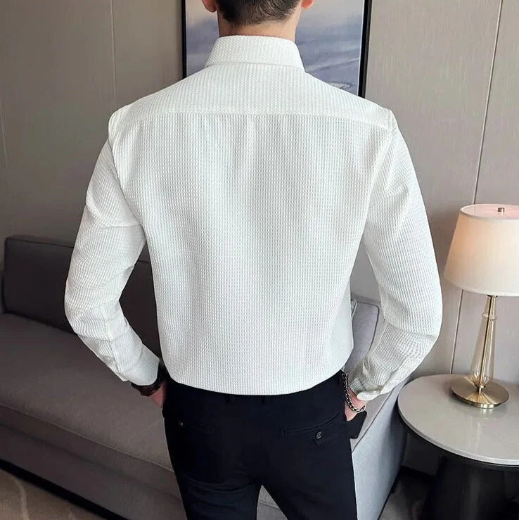 Casual Stylish Polycotton Shirt  | Relaxed Fit Textured Shirt For Mens