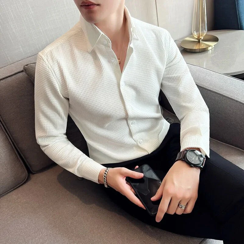 Casual Stylish Polycotton Shirt  | Relaxed Fit Textured Shirt For Mens