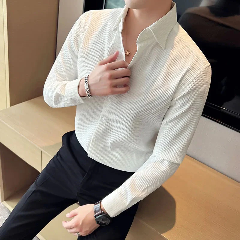 Casual Stylish Polycotton Shirt  | Relaxed Fit Textured Shirt For Mens