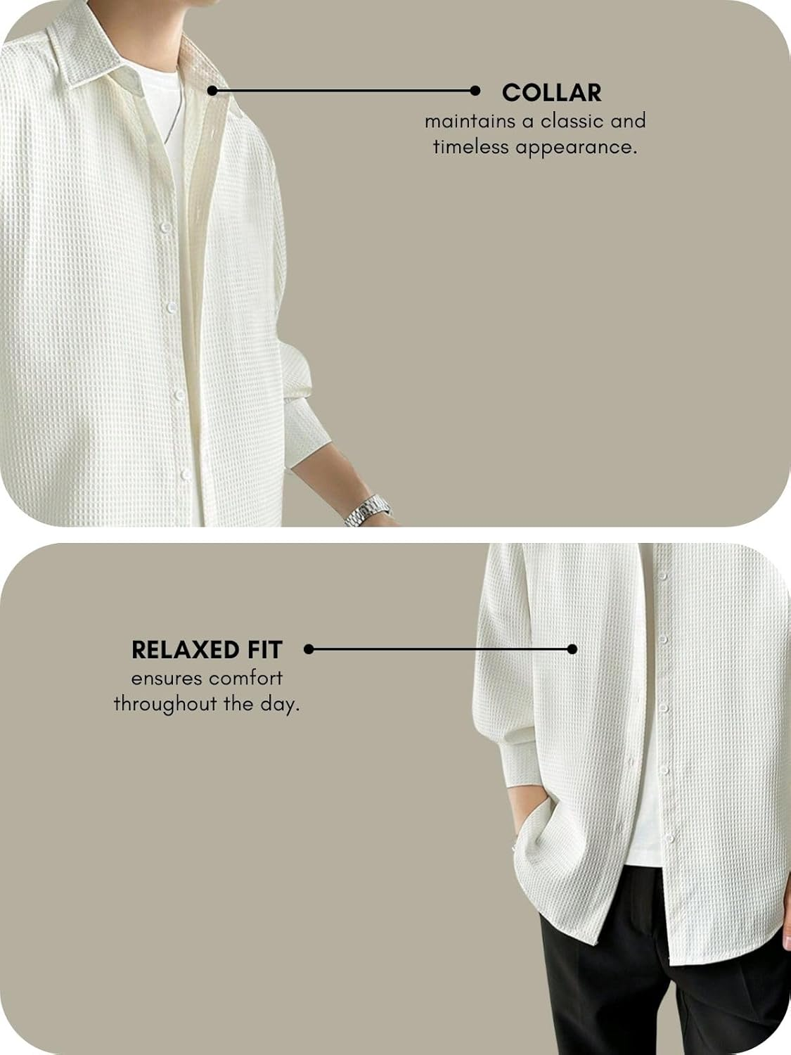 Casual Stylish Polycotton Regular Formal Shirt  | Relaxed Fit Textured Shirt For Mens