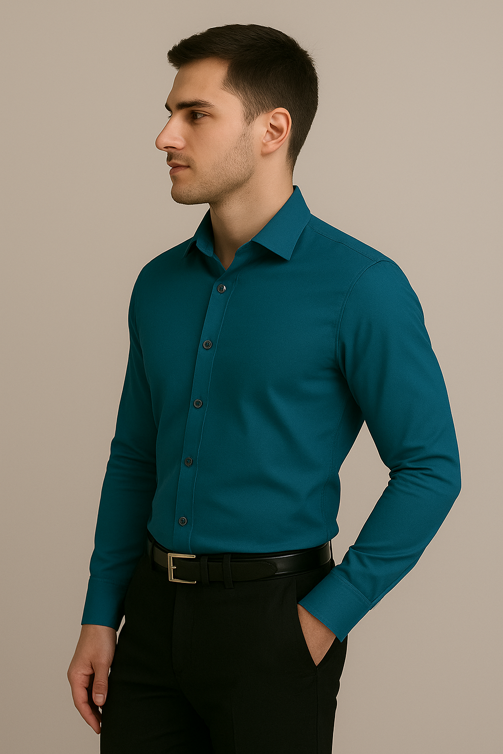 Solid Formal Shirts For Mens - Navy & Teal Blue - Pack Of 2 Shirts