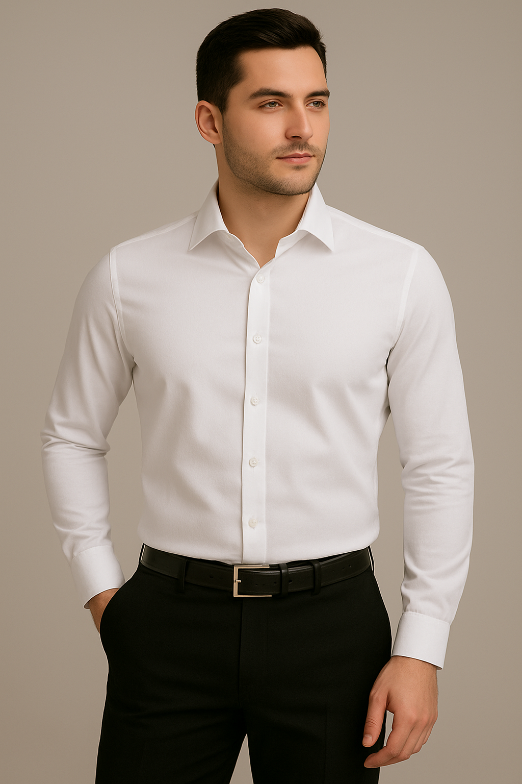Solid Formal Shirts For Mens - White & Grey - Pack Of 2 Shirts