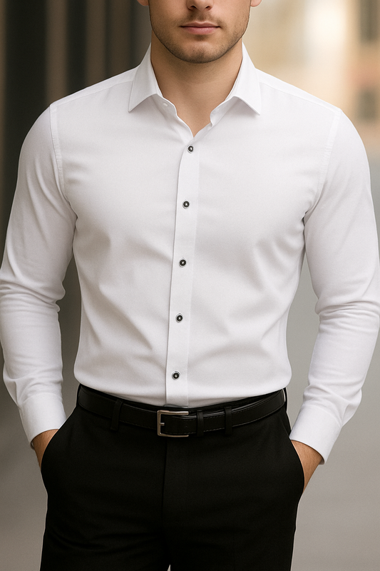 Solid Formal Shirts For Mens - White
